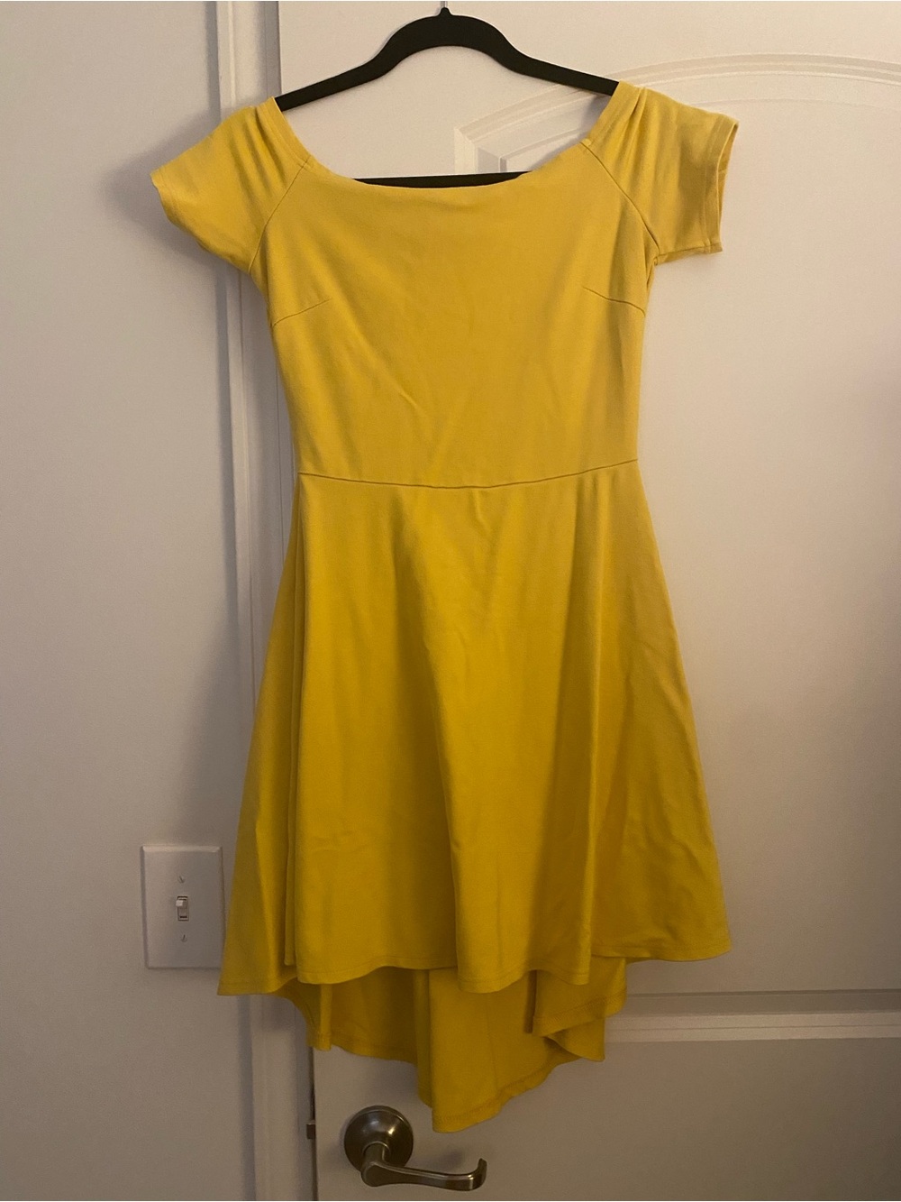 Yellow Off-Shoulder Fit & Flare Dress Size S